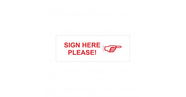 Sign Here Please Stock Stamp 4911 192 38x14mm 